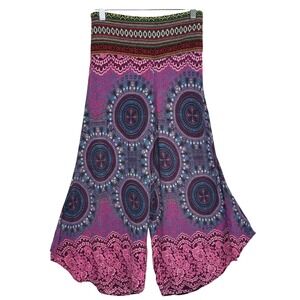 Kamana Boho Wide Leg‎ Palazzo Pants Purple Pink Mandala Large Festival Hippie